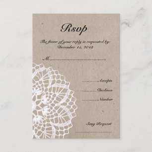 Carte RSVP de mariage vintage rustique
