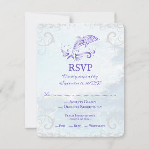 Carte RSVP de mariage violet dauphin