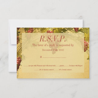 Carte RSVP de mariage viticole