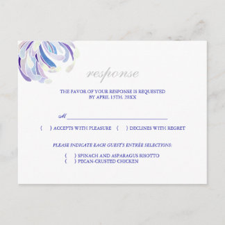 Carte RSVP de menu Mariage floral simple
