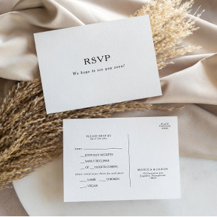 Carte RSVP de menu minimaliste classique