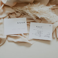 Carte RSVP de menu minimaliste moderne