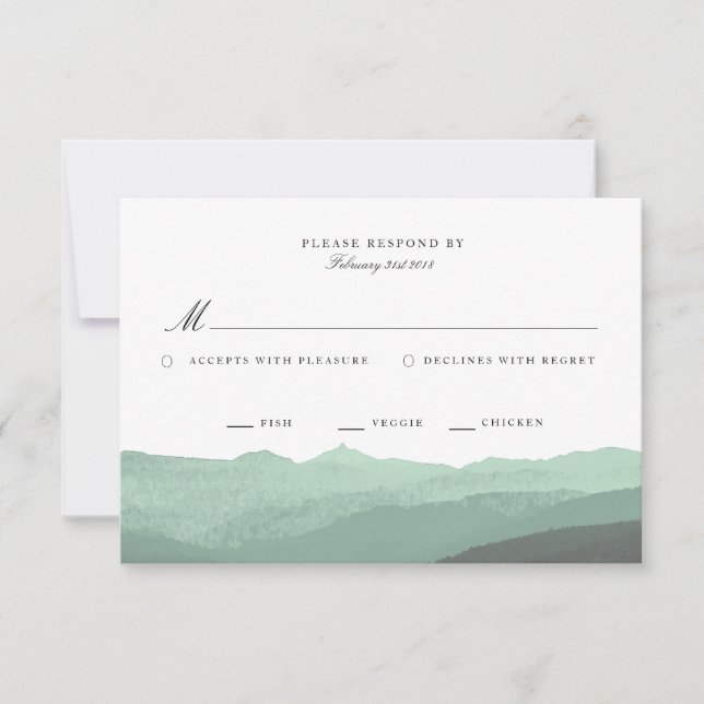 Carte RSVP de Mountain Watercolor (Devant)