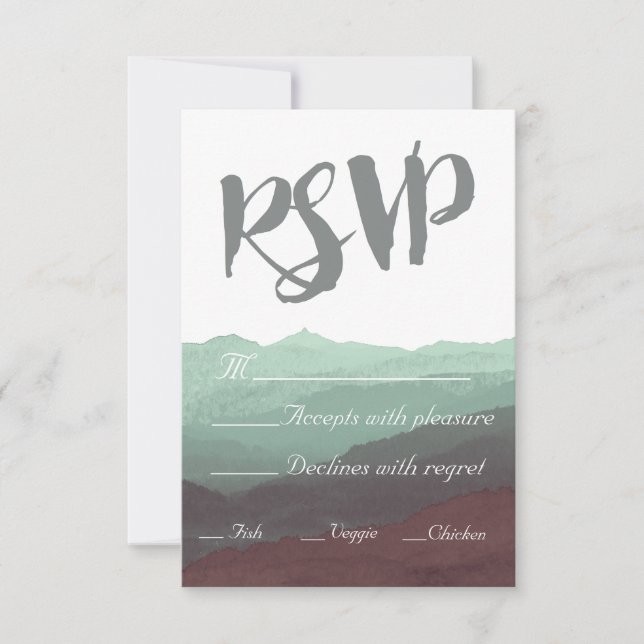 Carte RSVP de Mountain Watercolor (Devant)