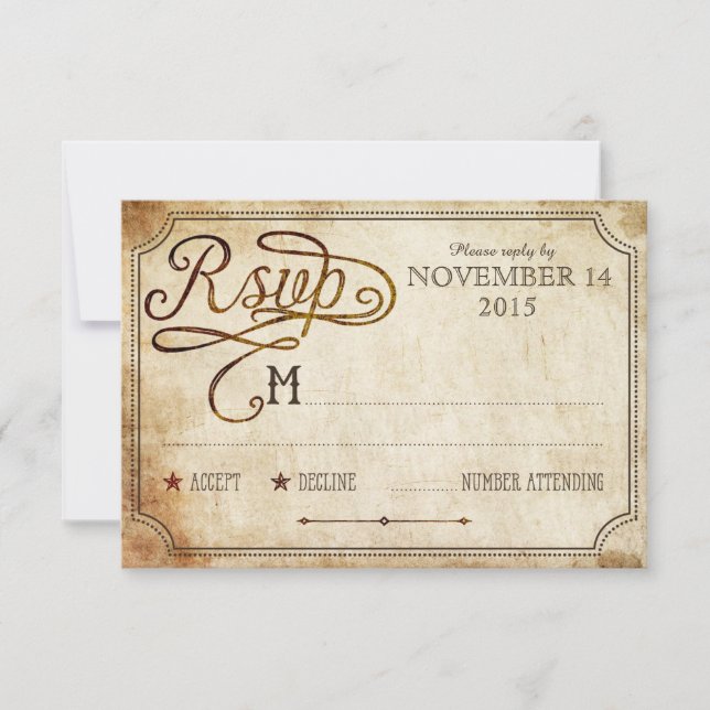 Carte RSVP de pays rustique Rooster vintage (Devant)