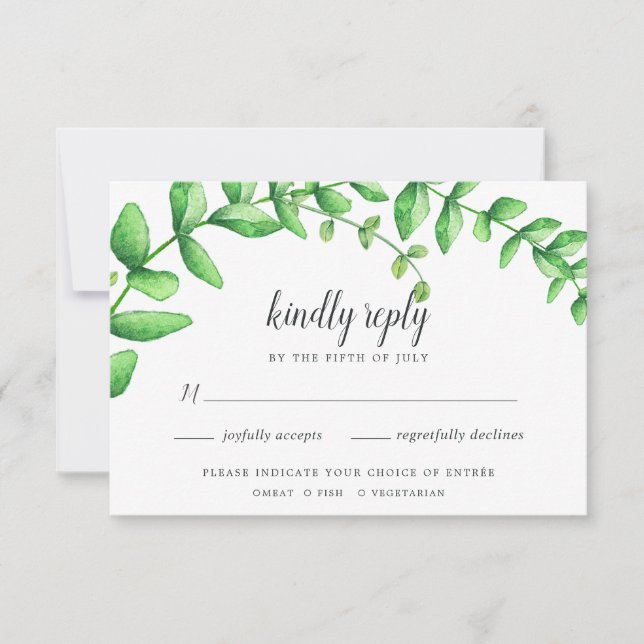 Carte RSVP de remplissage d'aquarelle (Devant)