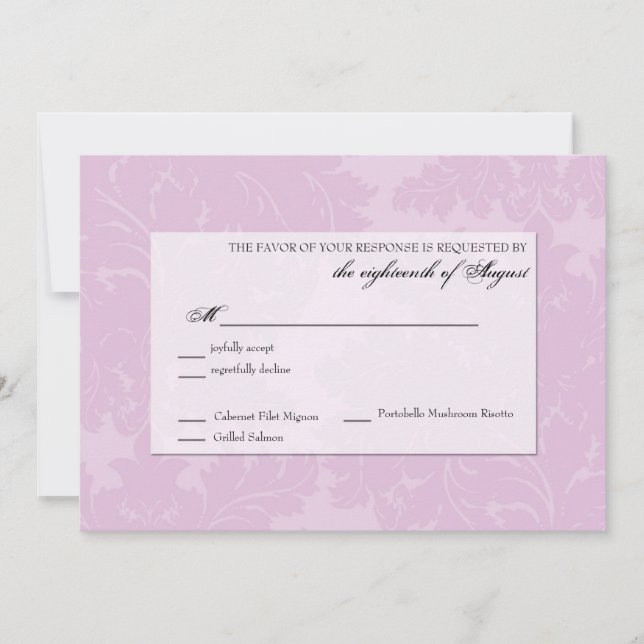 Carte RSVP de réponse Mariage personnalisable (Devant)