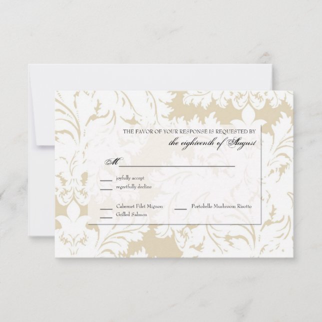 Carte RSVP de réponse Mariage personnalisable (Devant)