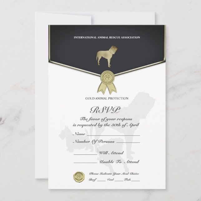 Carte RSVP de sauvetage animal (Devant)