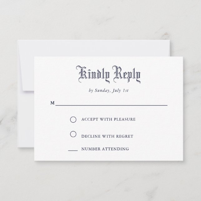 Carte RSVP de script Vintage simple (Devant)