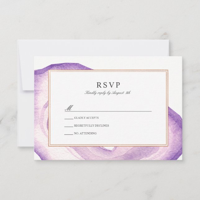 Carte RSVP de tranche d'aquarelle | Lavande (Devant)