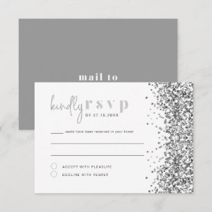 Carte RSVP Disco RSVP REGINA Silver Parties scinti