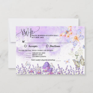Carte RSVP do-it-yourself Elegant Gold et Purple P