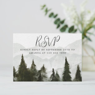 Carte RSVP du Baby shower de forêt Misty