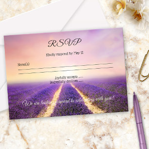 Carte RSVP du Mariage campagnard de champ de fleur