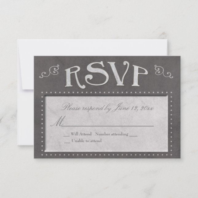 Carte RSVP du thème Chalkboard (Devant)