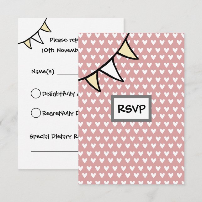 Carte RSVP du tracteur de Mariage campagnard perso (Devant / Derrière)