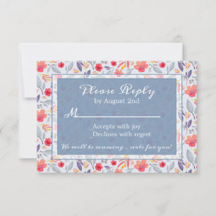 Carte RSVP Dusty Blue Floral