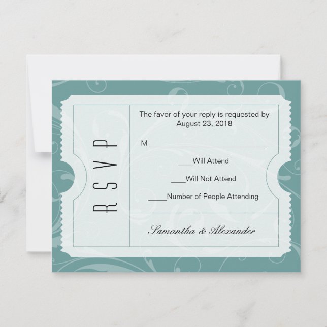 Carte RSVP Dusty Blue Mariage (Devant)