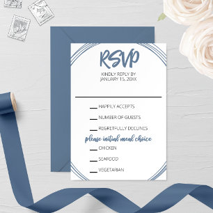 Carte RSVP Dusty Blue Oval Wedding