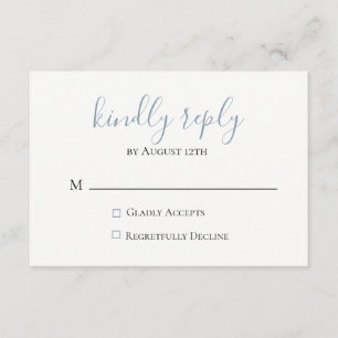 Carte RSVP Dusty Blue Wedding