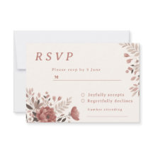 Carte RSVP Dusty Rose Floral Wedding