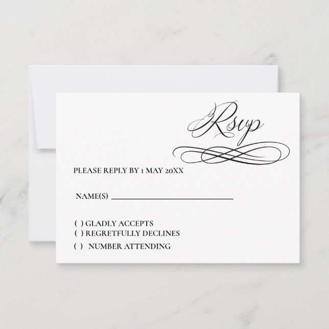 Carte RSVP Elegant (Devant)
