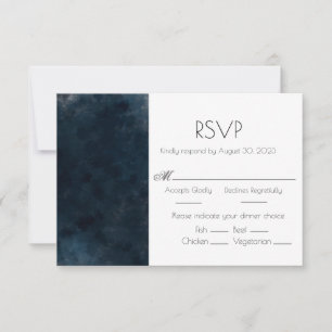 Carte RSVP Elegant Blue Mariage Response