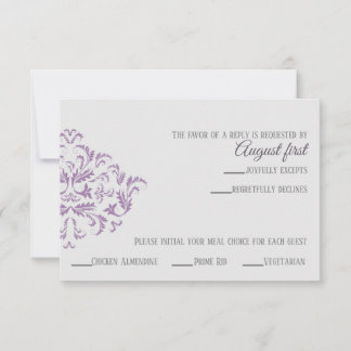 Carte RSVP Elegant Damask Coneflower