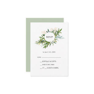 Carte RSVP Elegant Olive Greenery