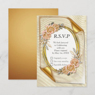 Carte RSVP Elegant Ripple Cream & Gold