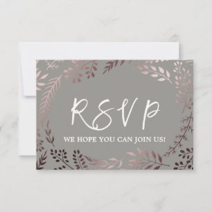 Carte RSVP Elegant Rose Gold and Grey Song Request