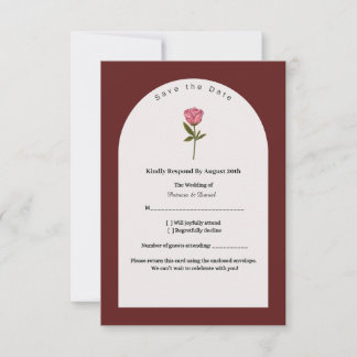 Carte RSVP élégante - Réponse du Mariage officiel
