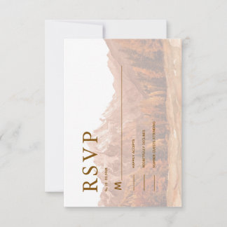 CARTE RSVP ÉLÉGANTE SIMPLE MONTAGNE TERRACOTTA RUS
