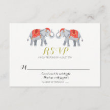 Carte RSVP Elephant