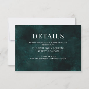 Carte RSVP EMERALD botanique foncé