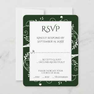 Carte RSVP Emerald Green Flourish Wedish