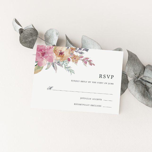 Carte RSVP en fleurs peintes (Créateur téléchargé)
