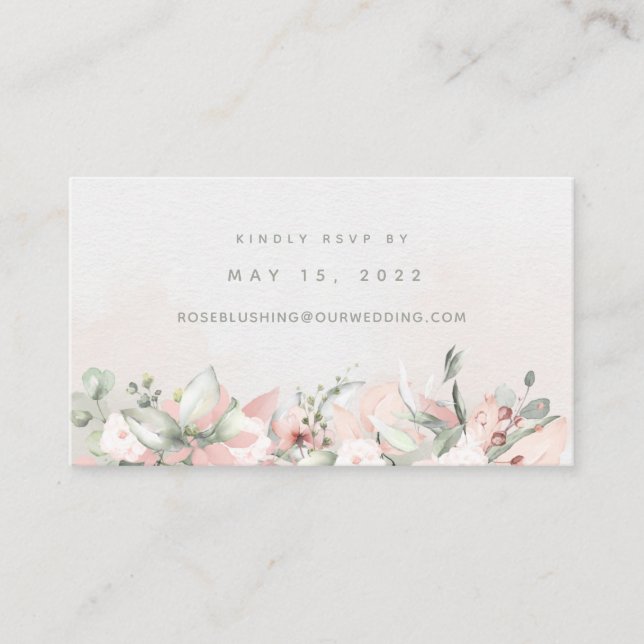 Carte RSVP en ligne Mariage Rose Blusing (Devant)