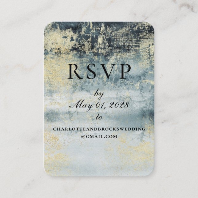 Carte RSVP en ligne pour peinture verte et or sur  (Devant)