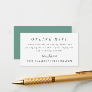 Carte RSVP en ligne turquoise Simple Branch Mariag