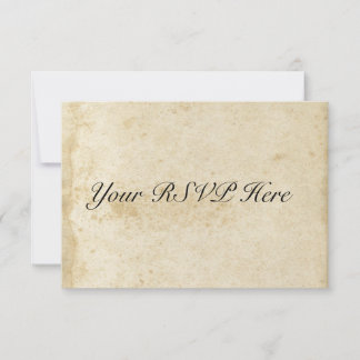 Carte RSVP en papier antiquité détendue