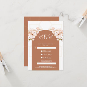Carte RSVP en Terracotta islamique Floral Nikah QR