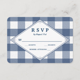 Carte RSVP En vichy mariage à domicile