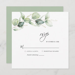 Carte RSVP Eucalyptus Feuille Greenery Wedding