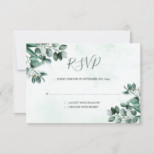Carte RSVP Eucalyptus Foliage Watercolor Wedding