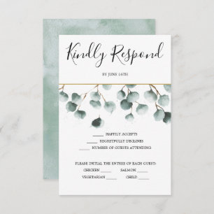 Carte RSVP Eucalyptus Greenery Wedding
