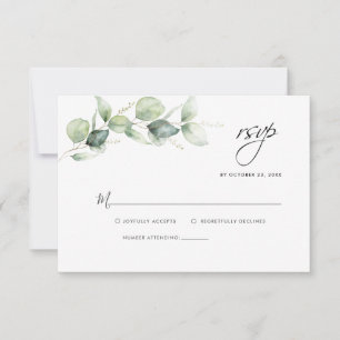Carte RSVP Eucalyptus Greenery Wedding