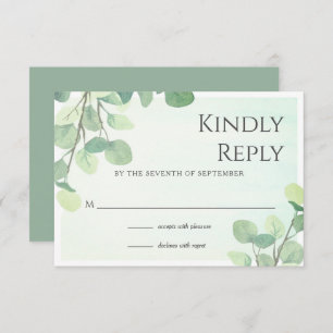 Carte RSVP Eucalyptus Watercolor Floral Wedal