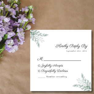 Carte RSVP Eucalyptus Watercolor Wedding
